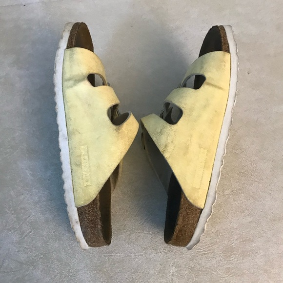Birkenstock Women’s Yellow Leather 3 Strap Sandals Size 7    (read) - Picture 10 of 16